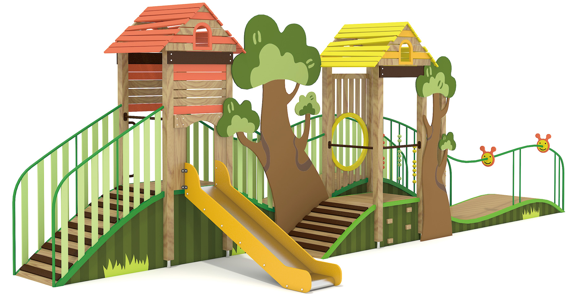 HK-8005-PE木制組合滑梯