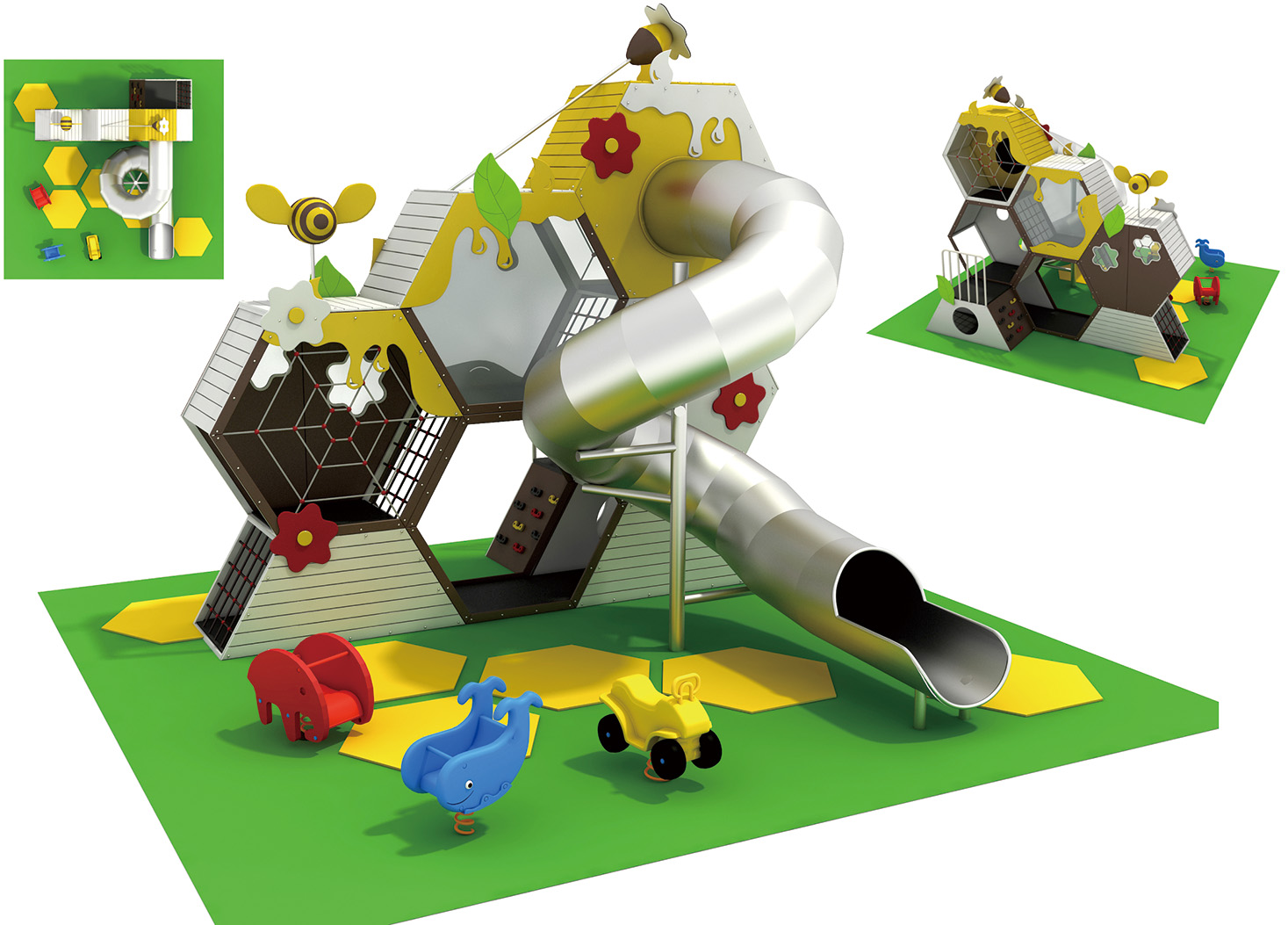 HK-8102-PE木制組合滑梯